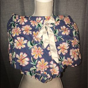 Hawaiian print sleeping shorts